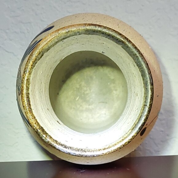 Hand Painted Tonala Mexican Pottery Floral Bird Vase - Picture 12 of 16